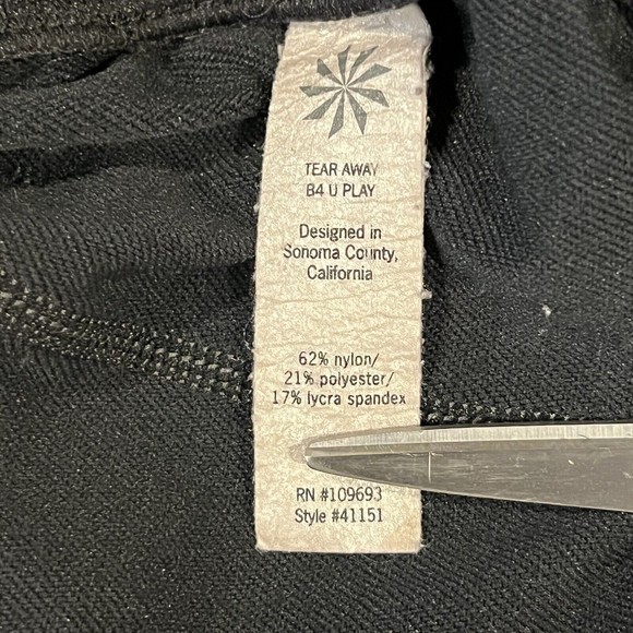 Athleta Women Black Stripe Bettona Bootcut Yoga Stretch Nylon Pants 41151 Medium - Picture 7 of 14